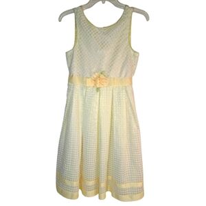 Jenny & Me Girls Dress Yellow Plaid  Gingham Print Sleeveless Size 16 Tulle Hem